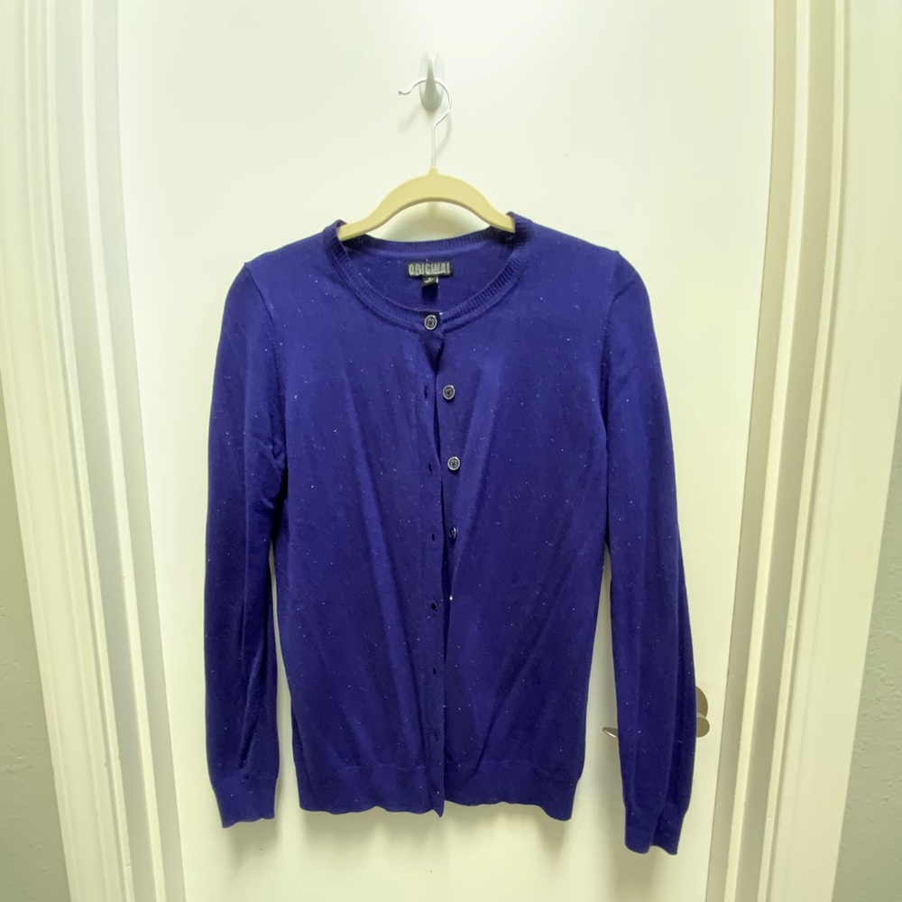 Blue Cardigan w/ Glitter Detail